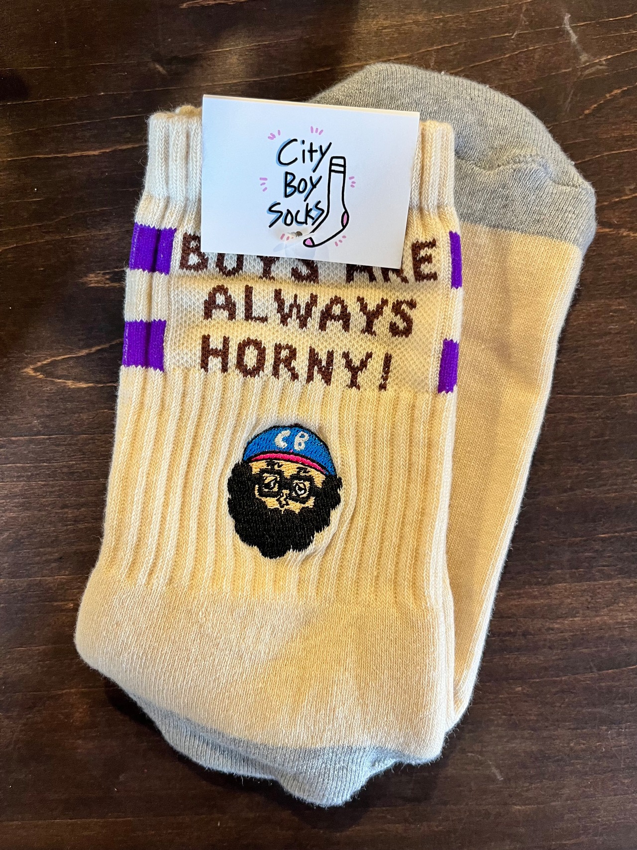 chi-bee HORNYソックス　ナチュラル/ブラウン