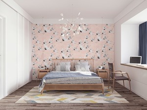 【特急取り寄せ】】ピンク×ツル柄　丹頂鶴 FL1-778502MT