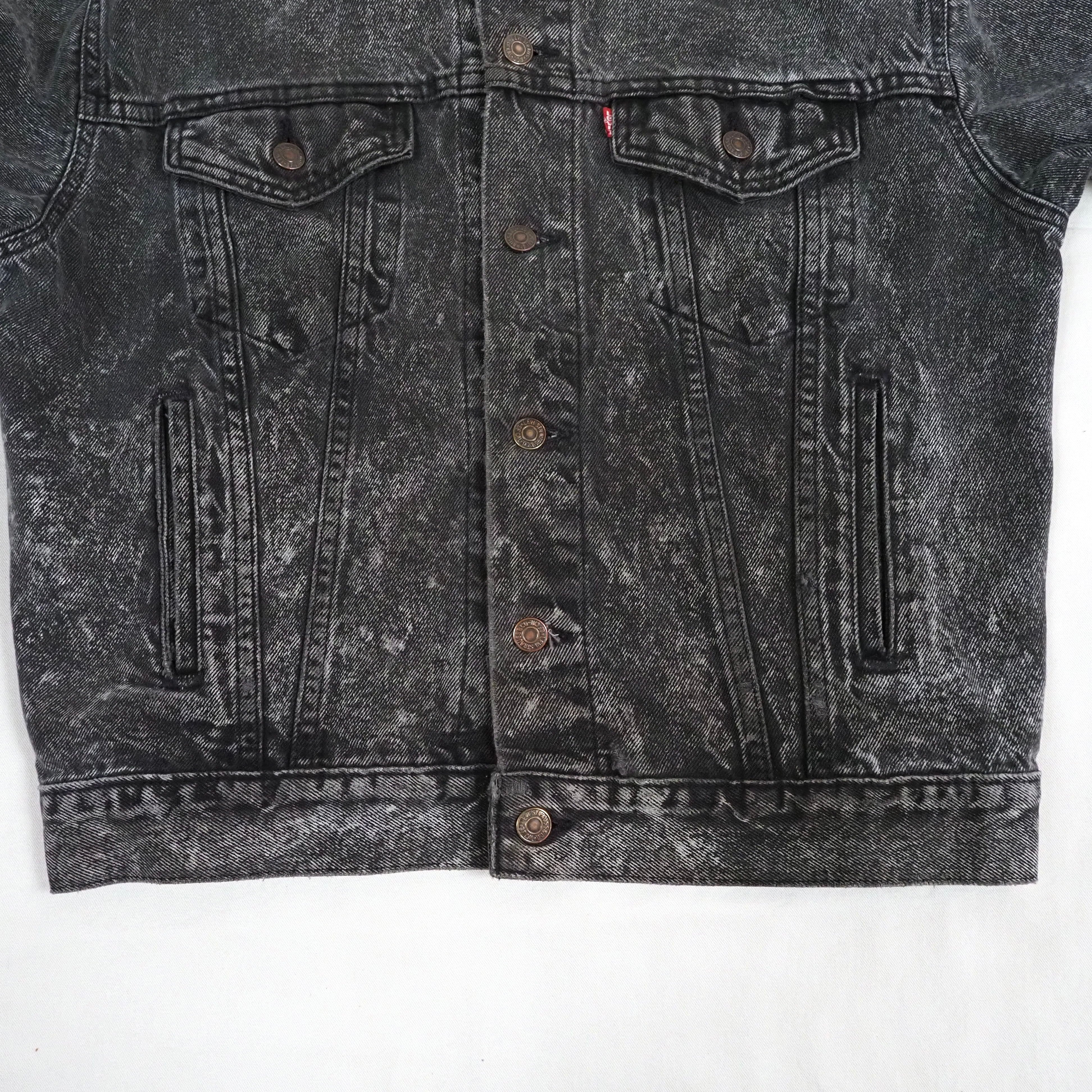 88's Levi's 70507-0253 Black Acid Wash Denim Jacket M USA製