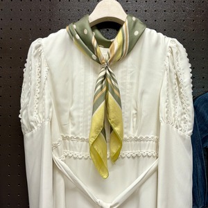 古着 水玉×ストライプ スカーフ