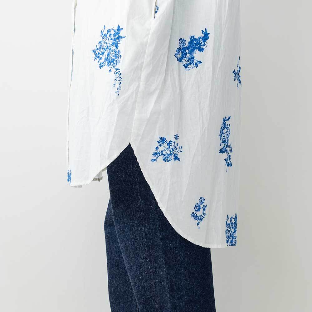 Midi Umi　フラワープリントワイドシャツワンピース Midi Umi フラワープリントワイドシャツワンピース | LASQ store