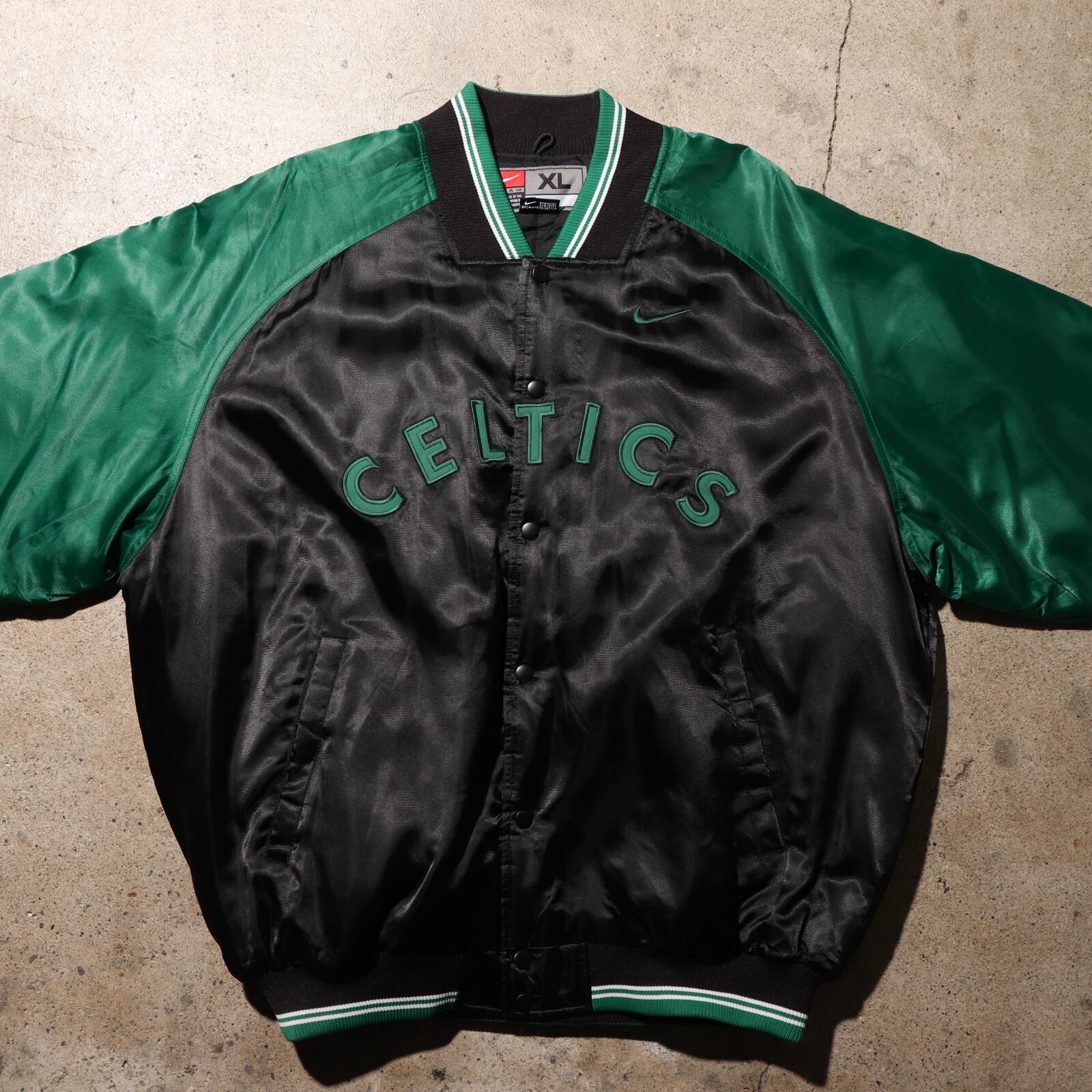 極美品 XL 90s NIKE ボストン・セルティックス Boston Celtics サテン 