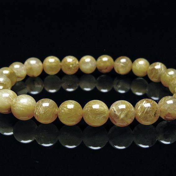 タイチンルチルクォーツ ブレスレット 7mm ルチルクォーツ ブレス 一点物 おまかせ便 111-41755