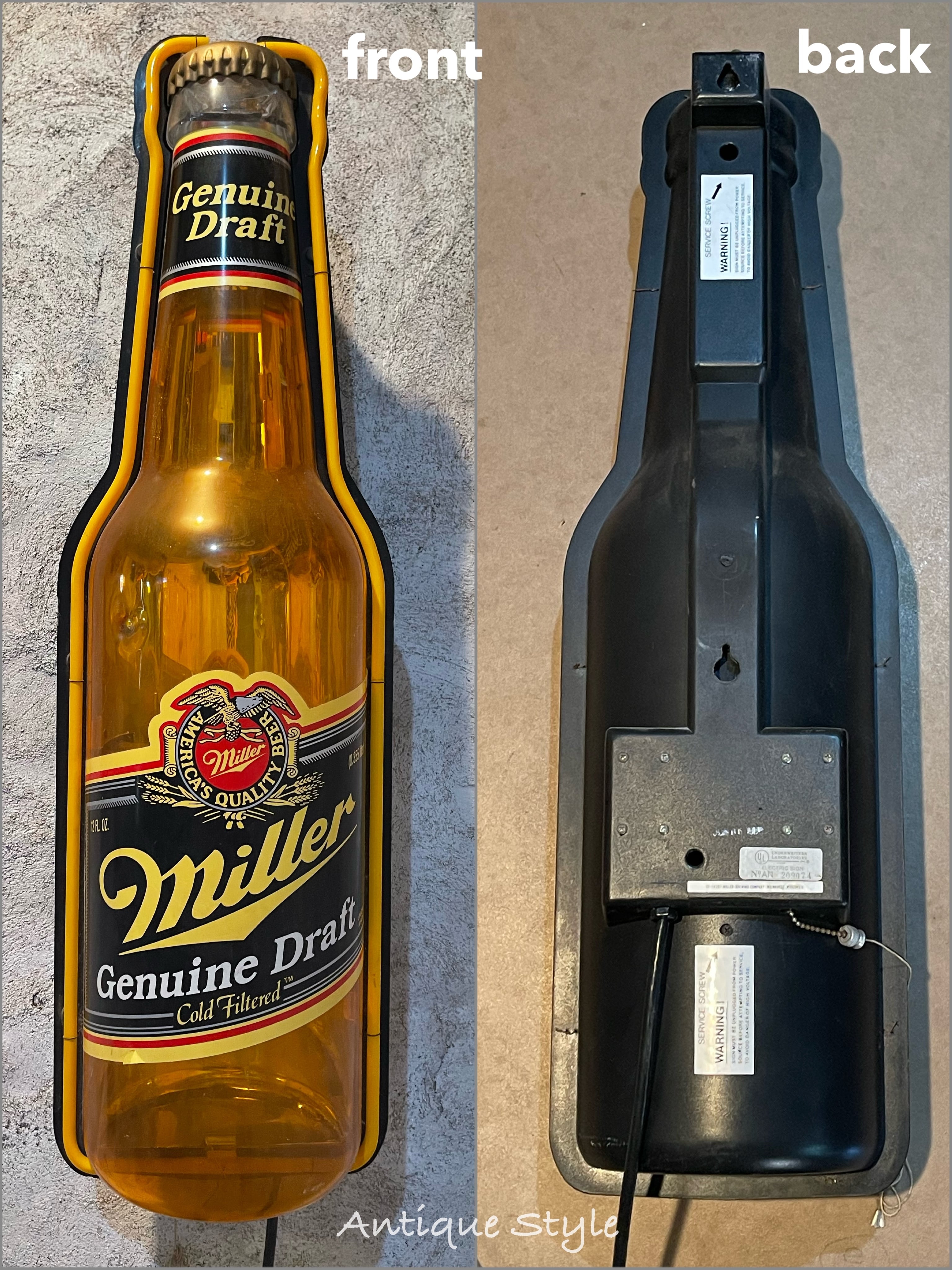 miller cold beer USAミラービール ネオン ビンテージンサイン
