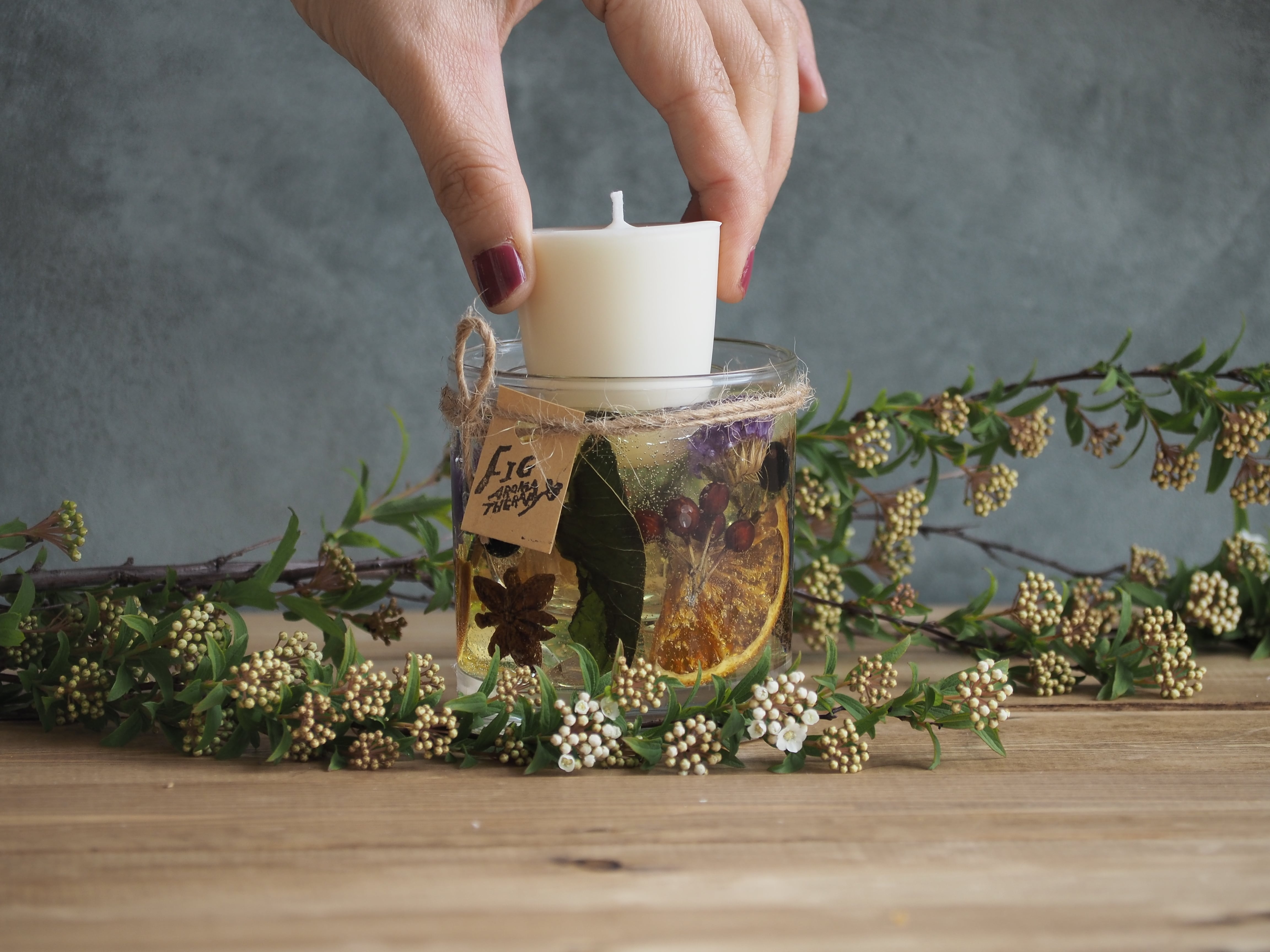 森のボタニカルアロマキャンドル orange | fig キャンドル&彫金