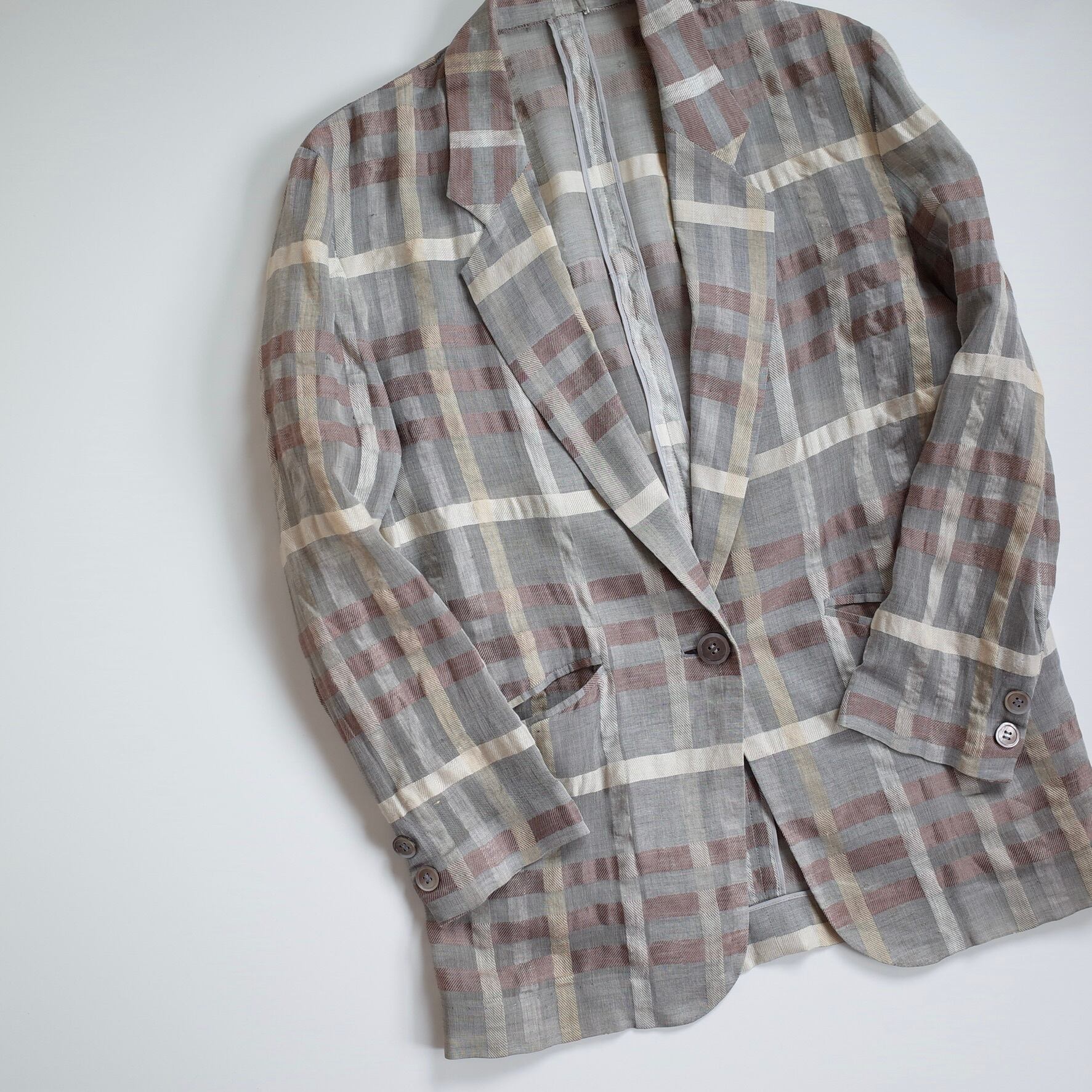 Sheer checked jacket