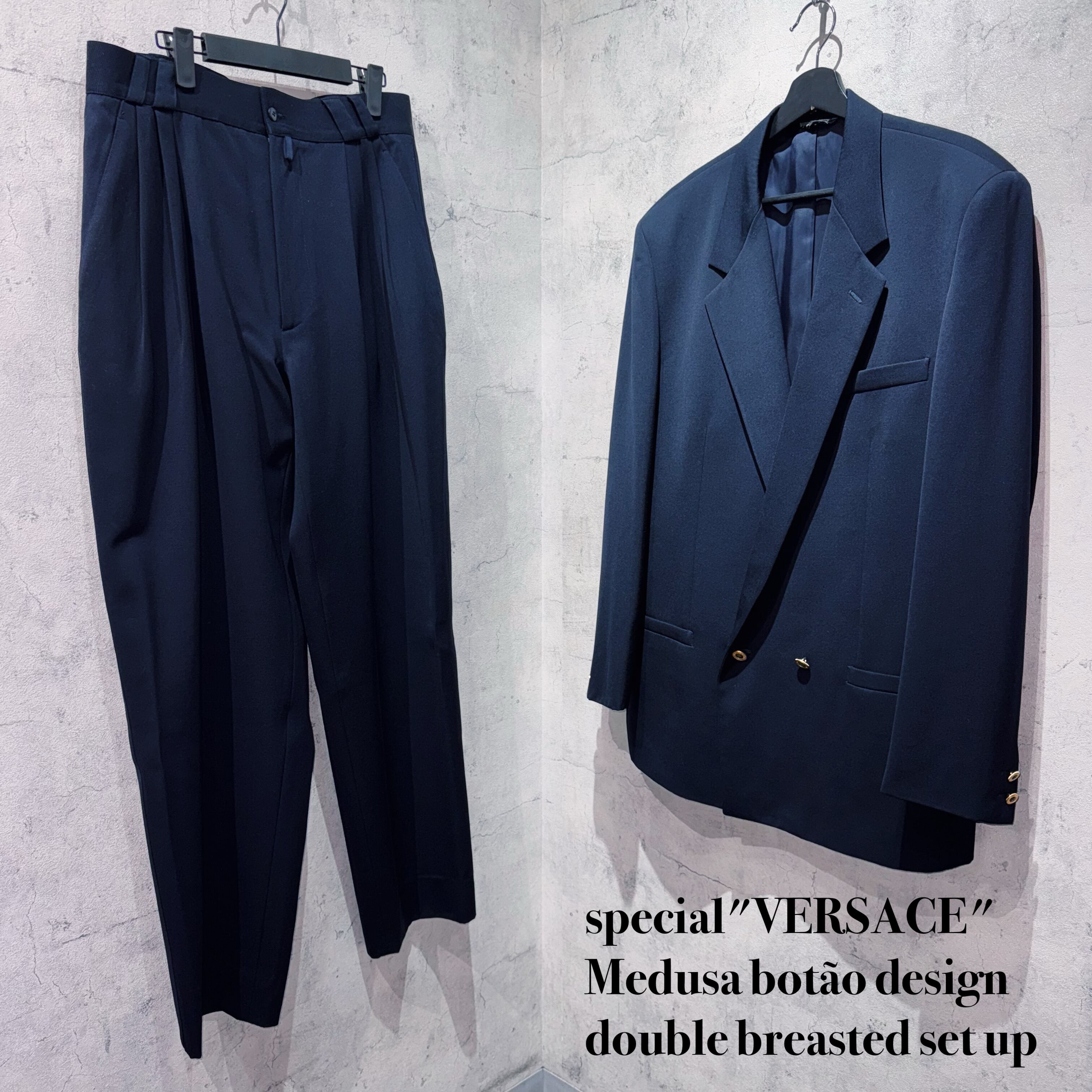 special"VERSACE"Medusa botão design double breasted set up