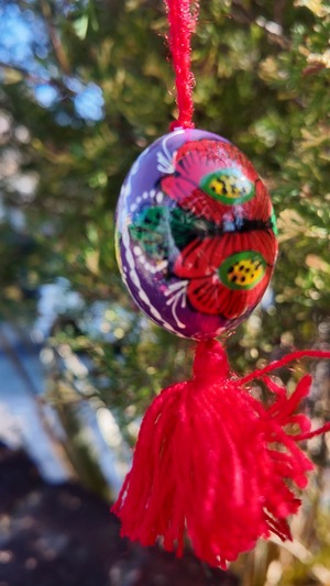 装飾用木製プィサンカ　小（イースターエッグ）　コロミヤモデル　