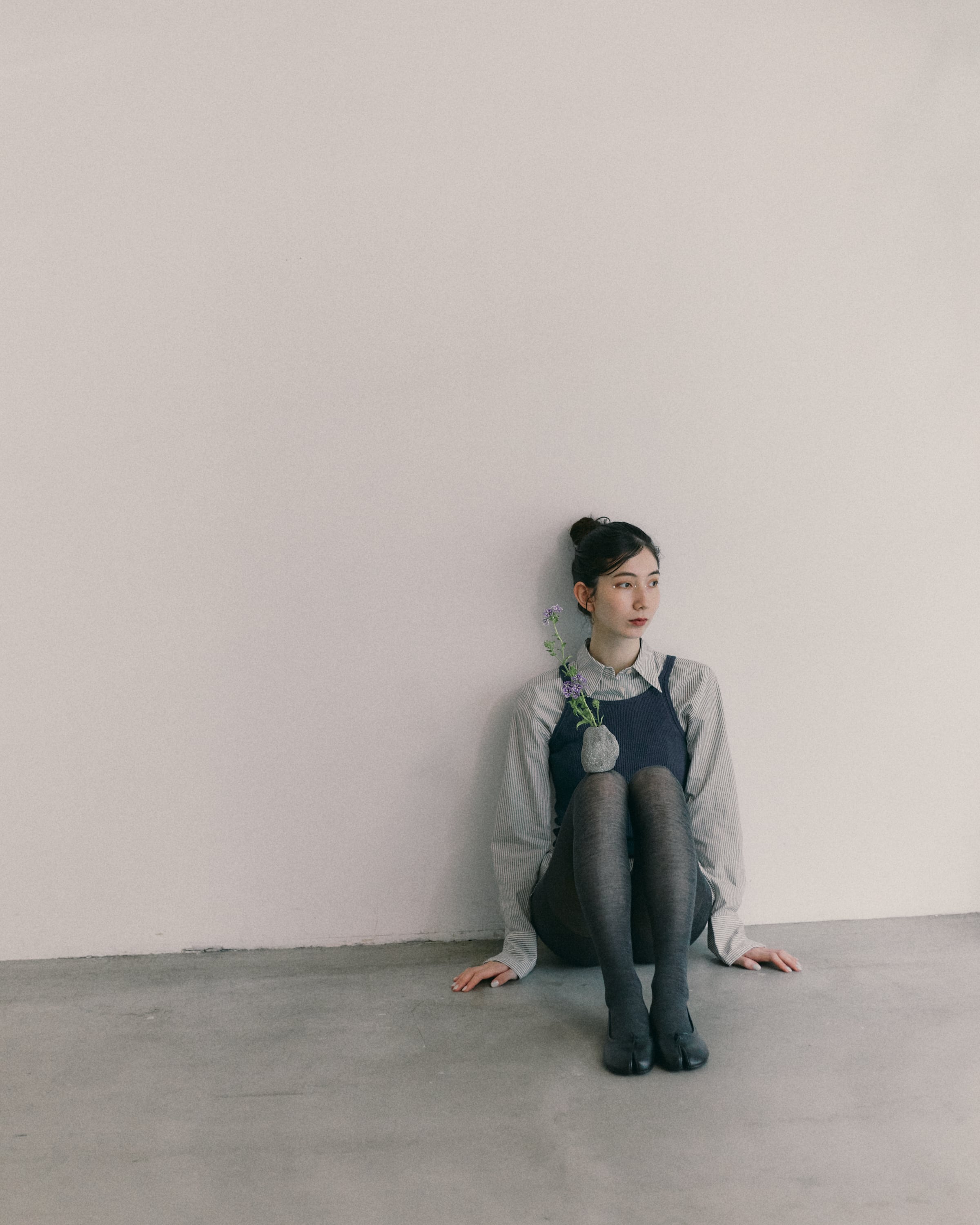 Ultra fine merinowool tights col.Medium gray