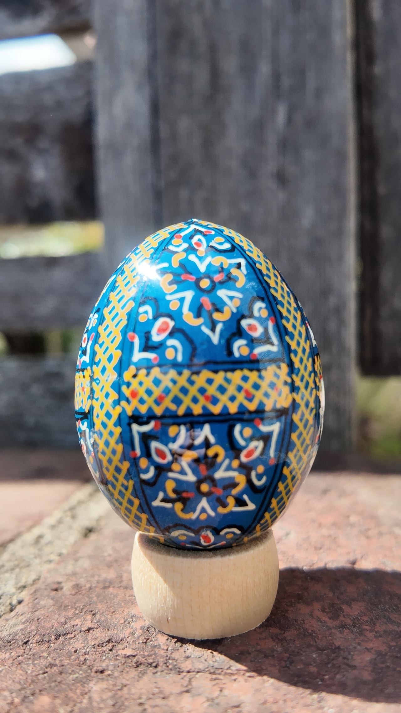 装飾用木製プィサンカ（イースターエッグ）with stand　コロミヤモデル - 2