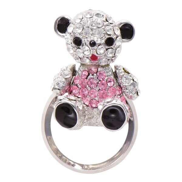 PEARL パール メガネホルダー スカーフリング ブローチ シルバー クマ 熊 PA-208 P-06516