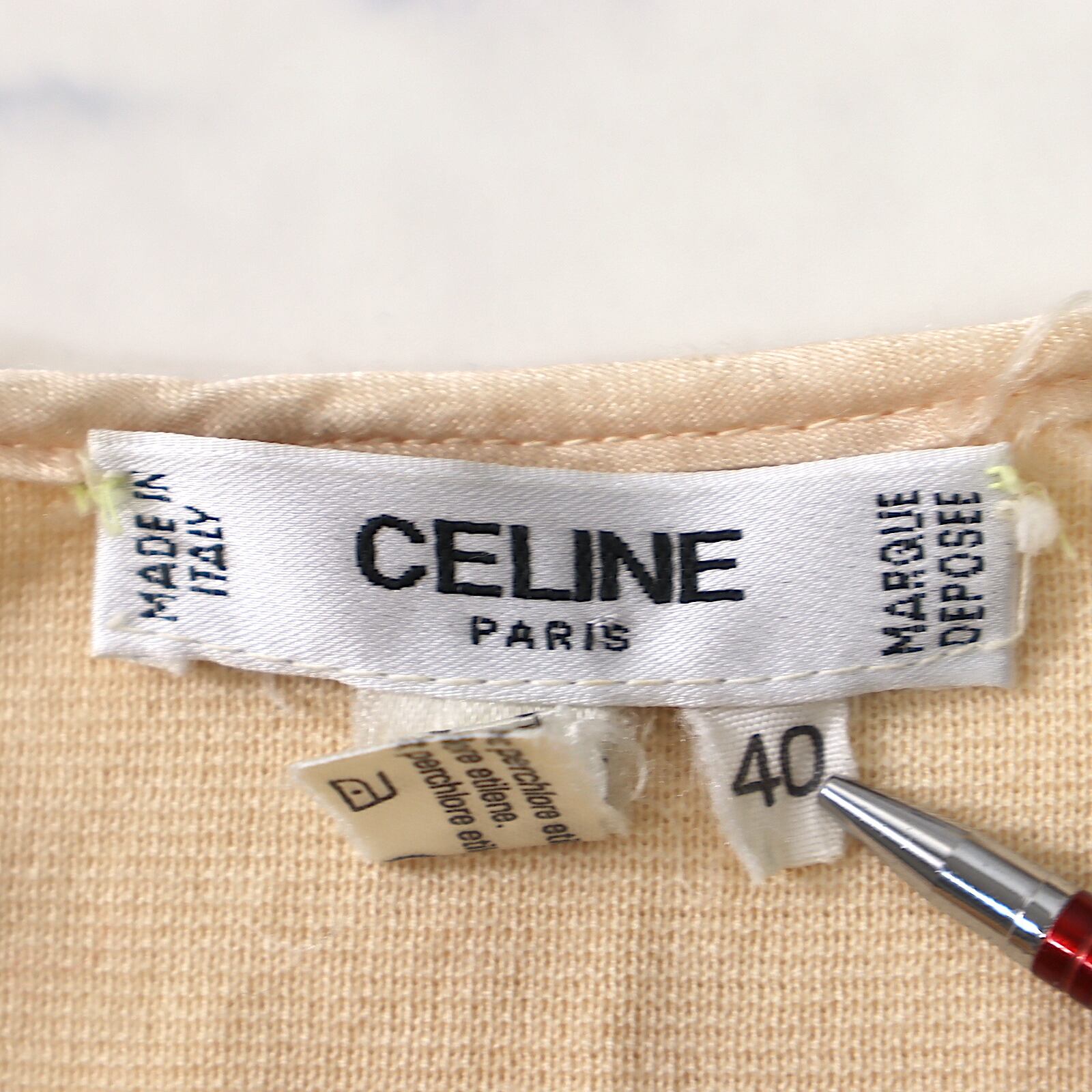 セリーヌ CELINE コットン カーディガン 刺繍 レディース ベージュ 40