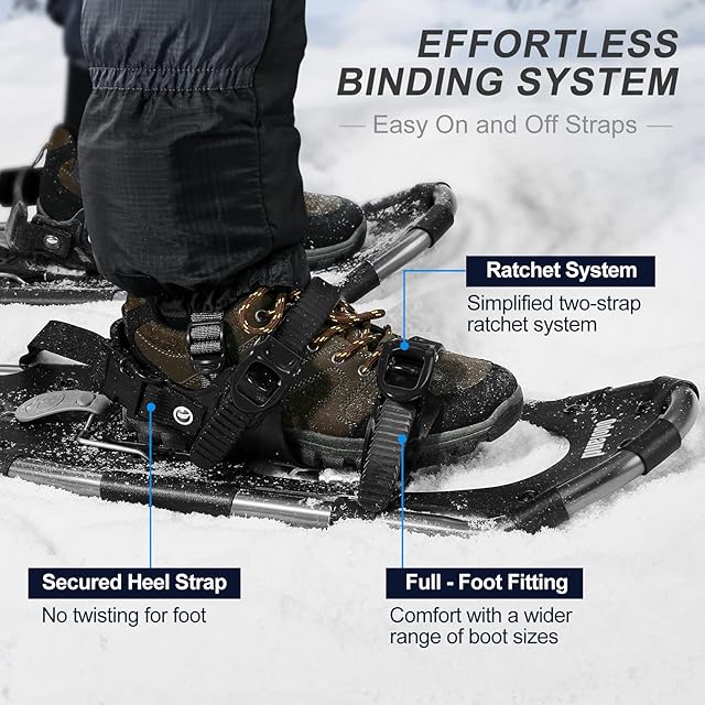 Odoland 4-In-1軽量スノーシューセット アルミスノーシュー