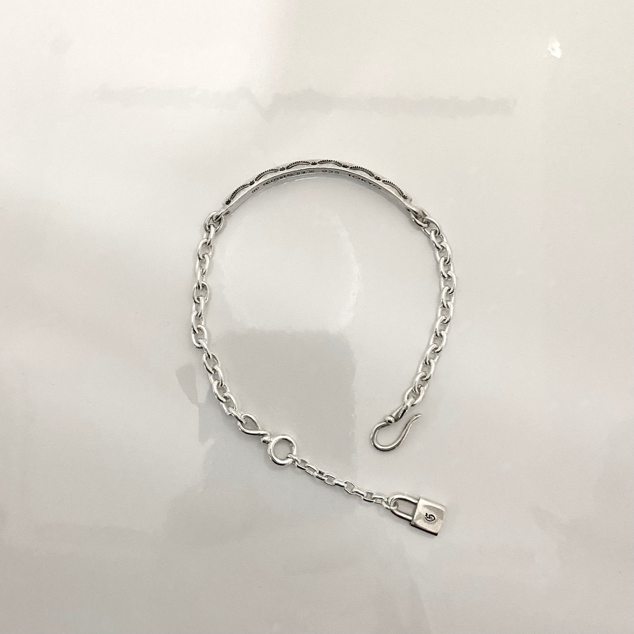 CHAIN BRACELET [SW:TRIANGLE] / スタンプワークトライアングルプレートチェーンブレスレット