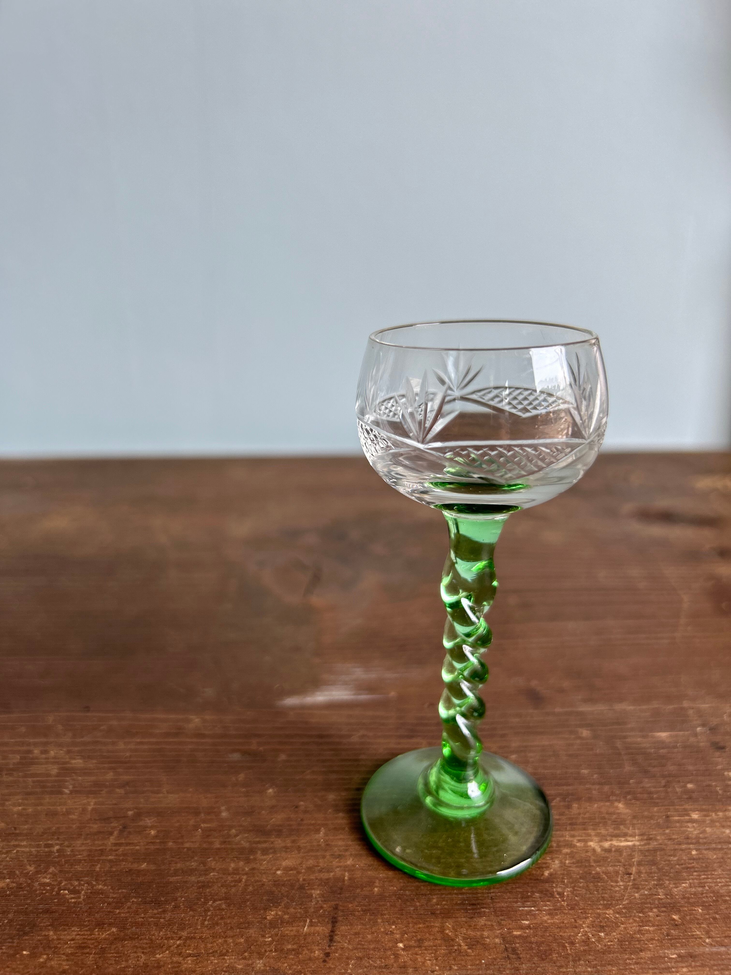 フランス　蚤の市　リボンモチーフ　ミニグラス　6本セット フランス蚤の市リボンモチーフミニグラス6本セット