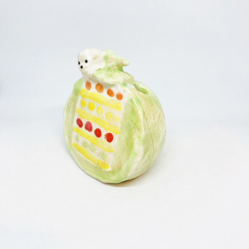 しろくまメロンのお香たて/ すずきたまみ / 陶芸作品