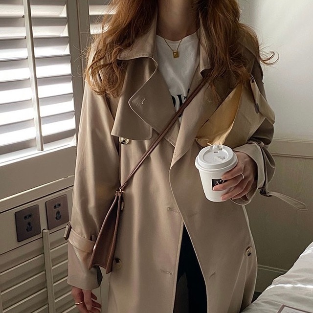 basic long trench coat