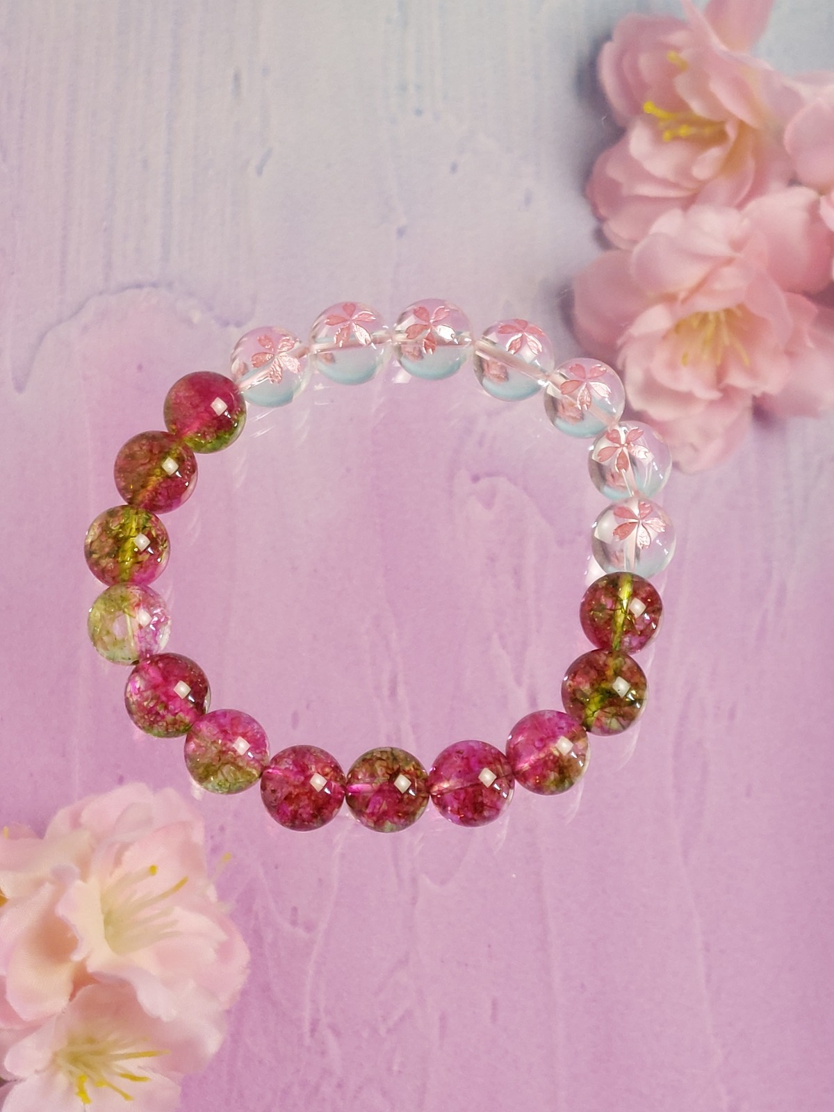 ✨翠桜✨【お寺で御祈祷 天然石ブレスレット】◇天然石ブレスレット 