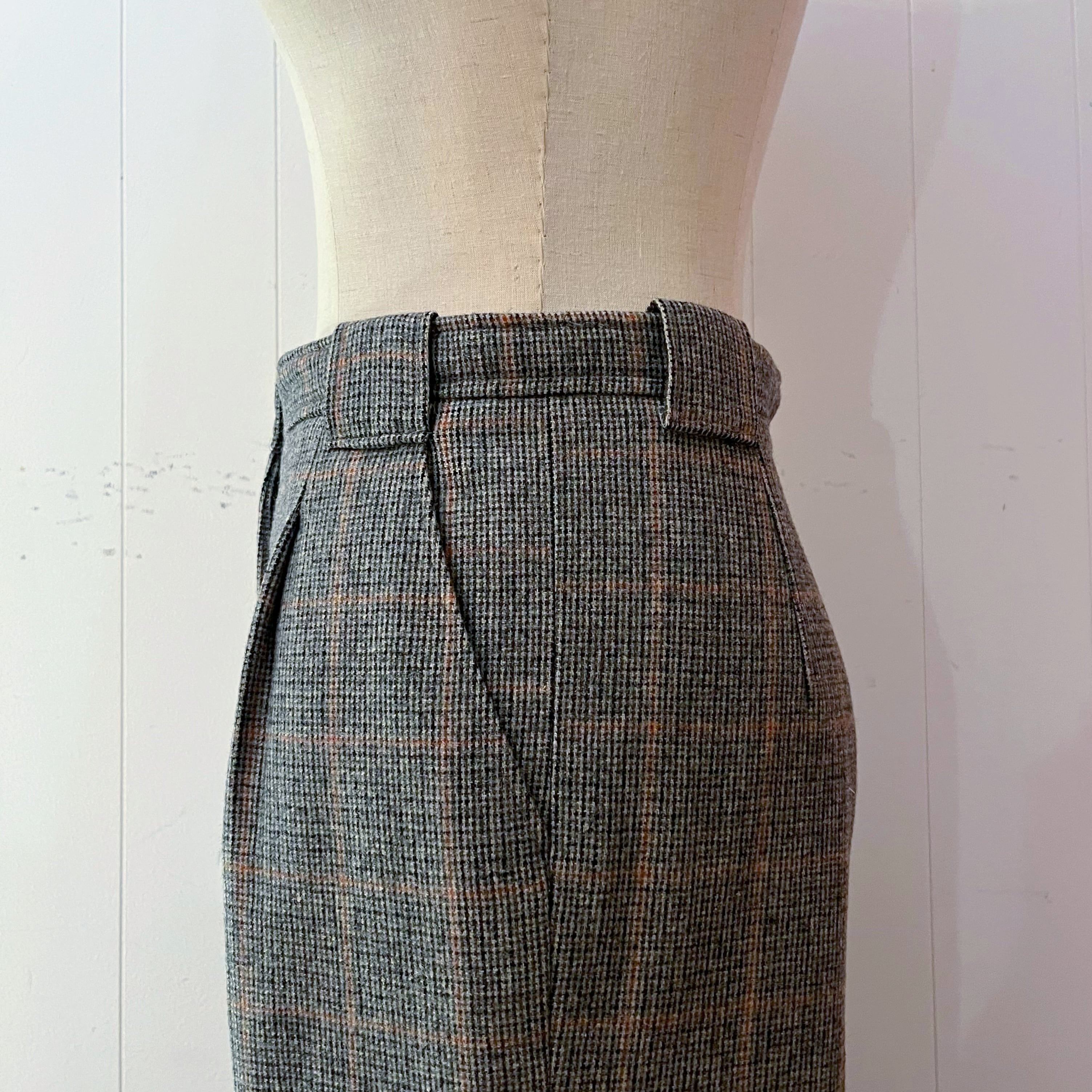 high waisted glen plaid wide leg pants