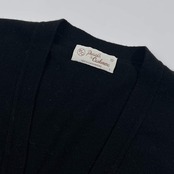 カシミヤ100% Pearls&cashmere パールズカシミヤ 金ボタン ニット カーディガン L/ブラック レディース