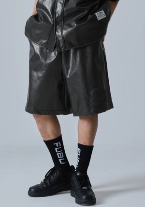 fubu LEATHER shortsレザーショーツ　黒