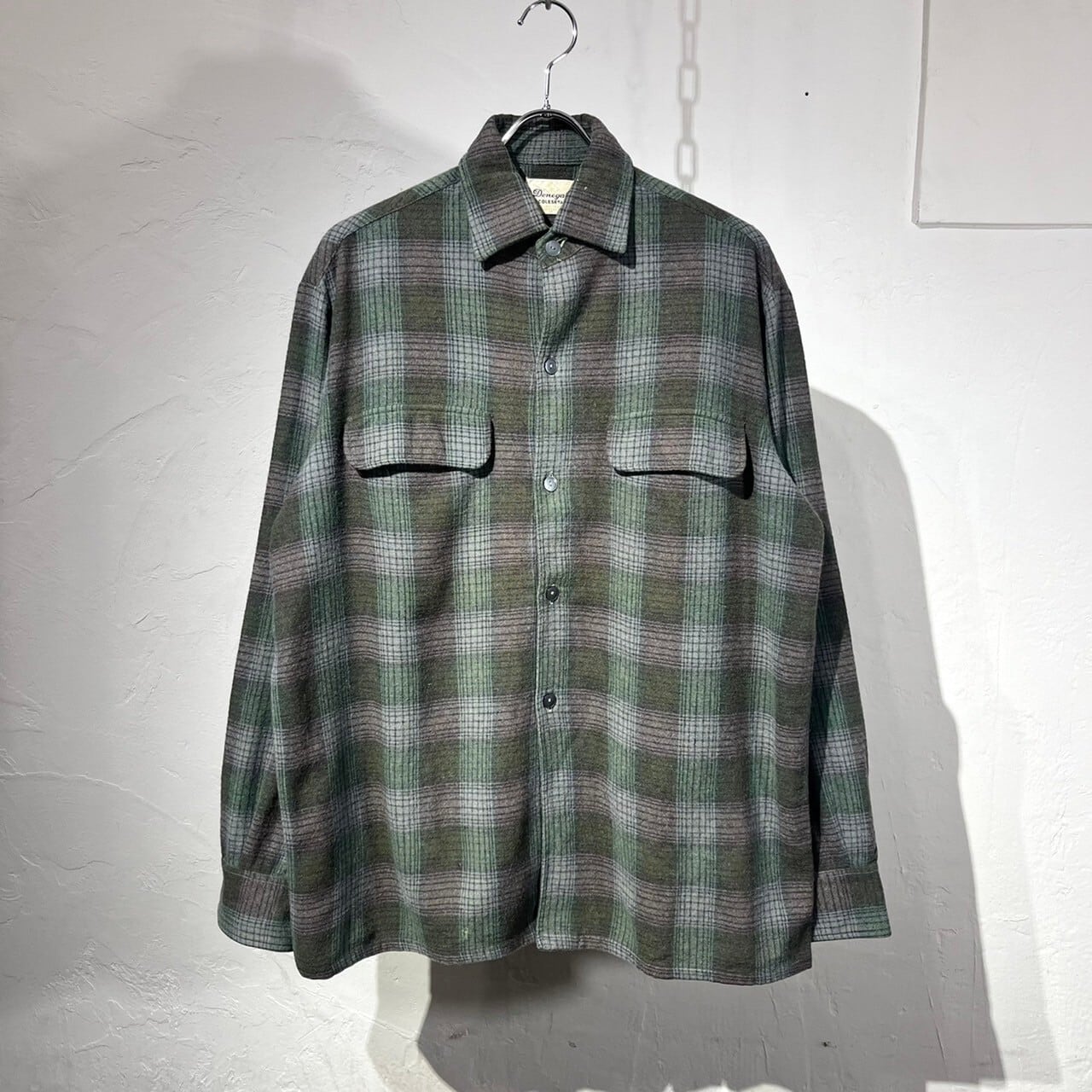 60s Donegal Ombre Check Wool Shirt "Box-Cut"