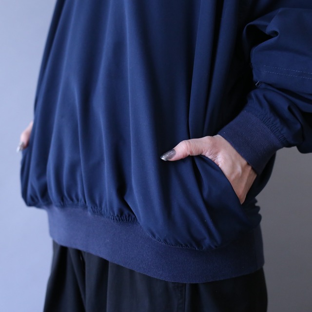 "2-way" sleeve joint zip-design pullover