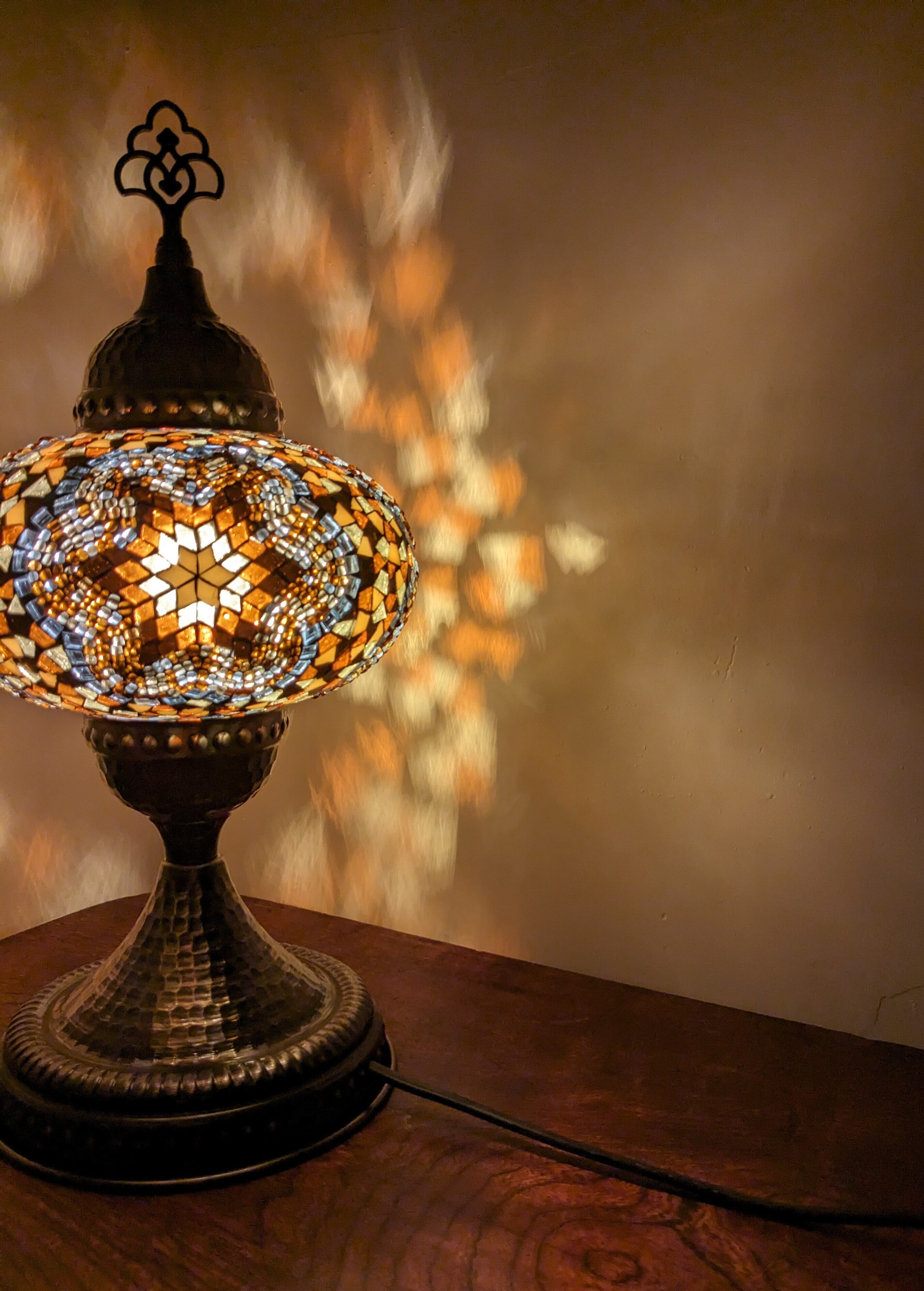 ＊NEW＊トルコ製ハンドメイド モザイクランプ（ブラウン） NEW＊トルコ製ハンドメイド モザイクランプ（ブラウン）