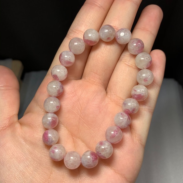 A01ピンクトルマリンシリカブレスレット