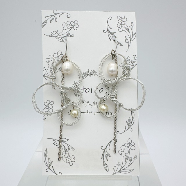 水引ピアス　シャボン玉