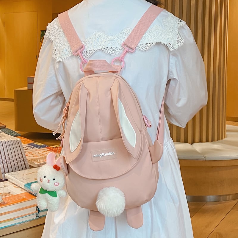 ゆめかわ♡ うさ耳とふわふわしっぽ付き♪ ミニリュック bag8 | ゆめ