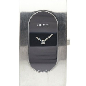 グッチ 腕時計 バングルウォッチ 2400L クオーツ ブラック文字盤 ステンレススチール レディース GUCCI 【中古】