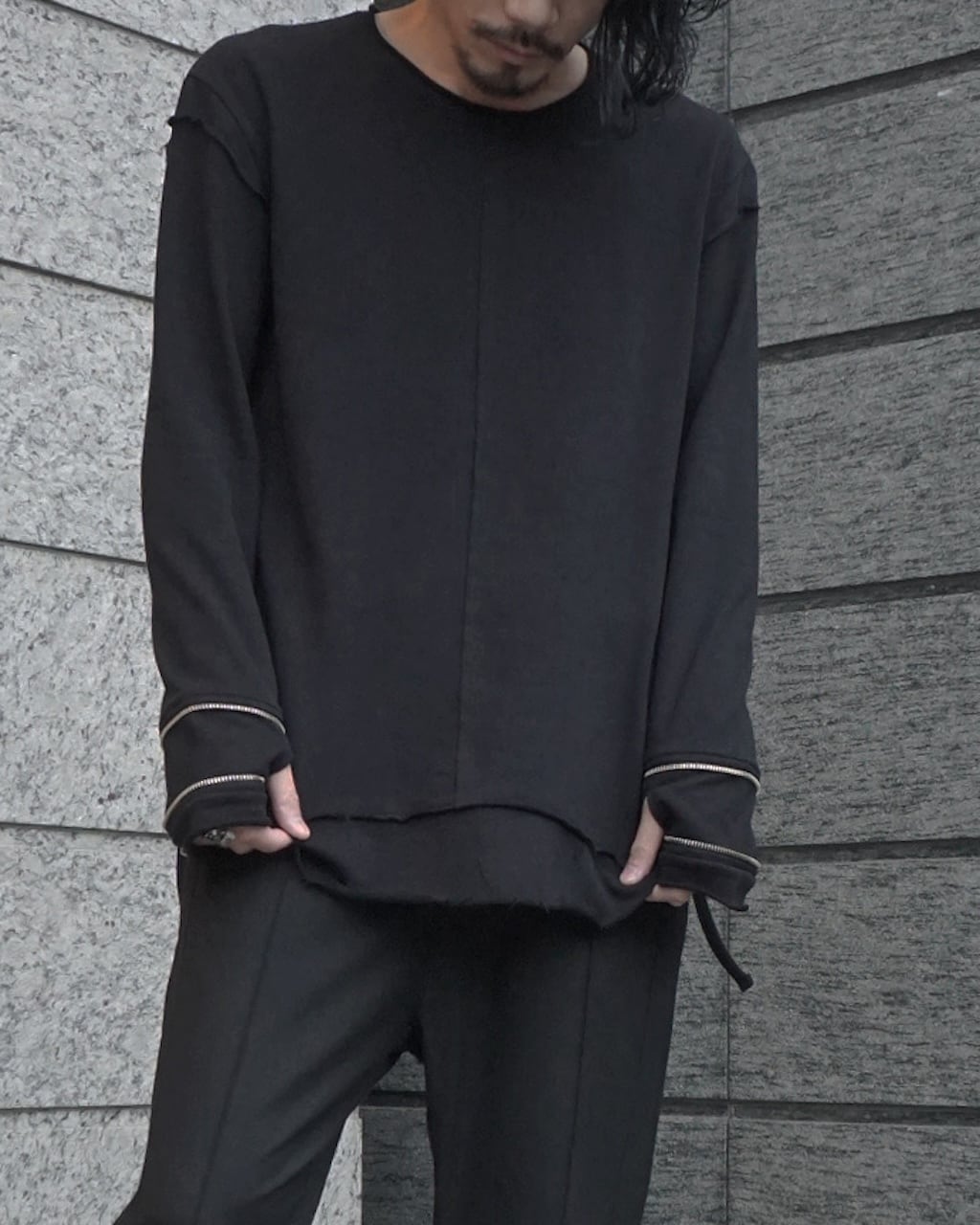 ASKYY / GLOVES CUFF SWEAT CUTSEW / BLK | ASKYY TOKYO FLAGSHIP