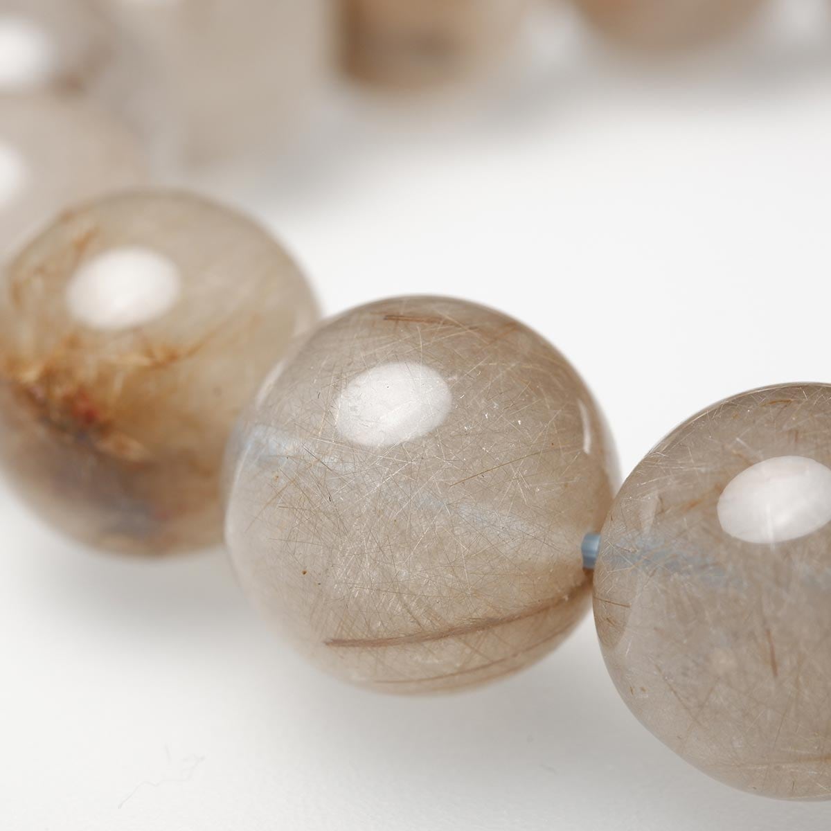 プラチナルチルクォーツ ブレスレット 13mm 一点物 111-29758