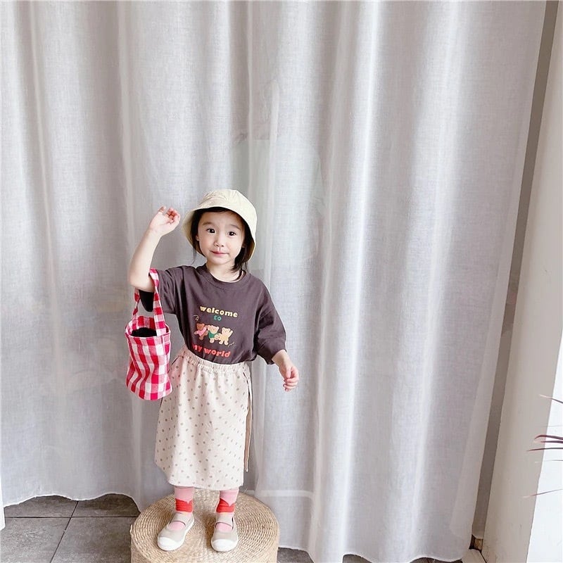 【即納】welcomeクマ3Tシャツ|海外子供服|韓国子供服