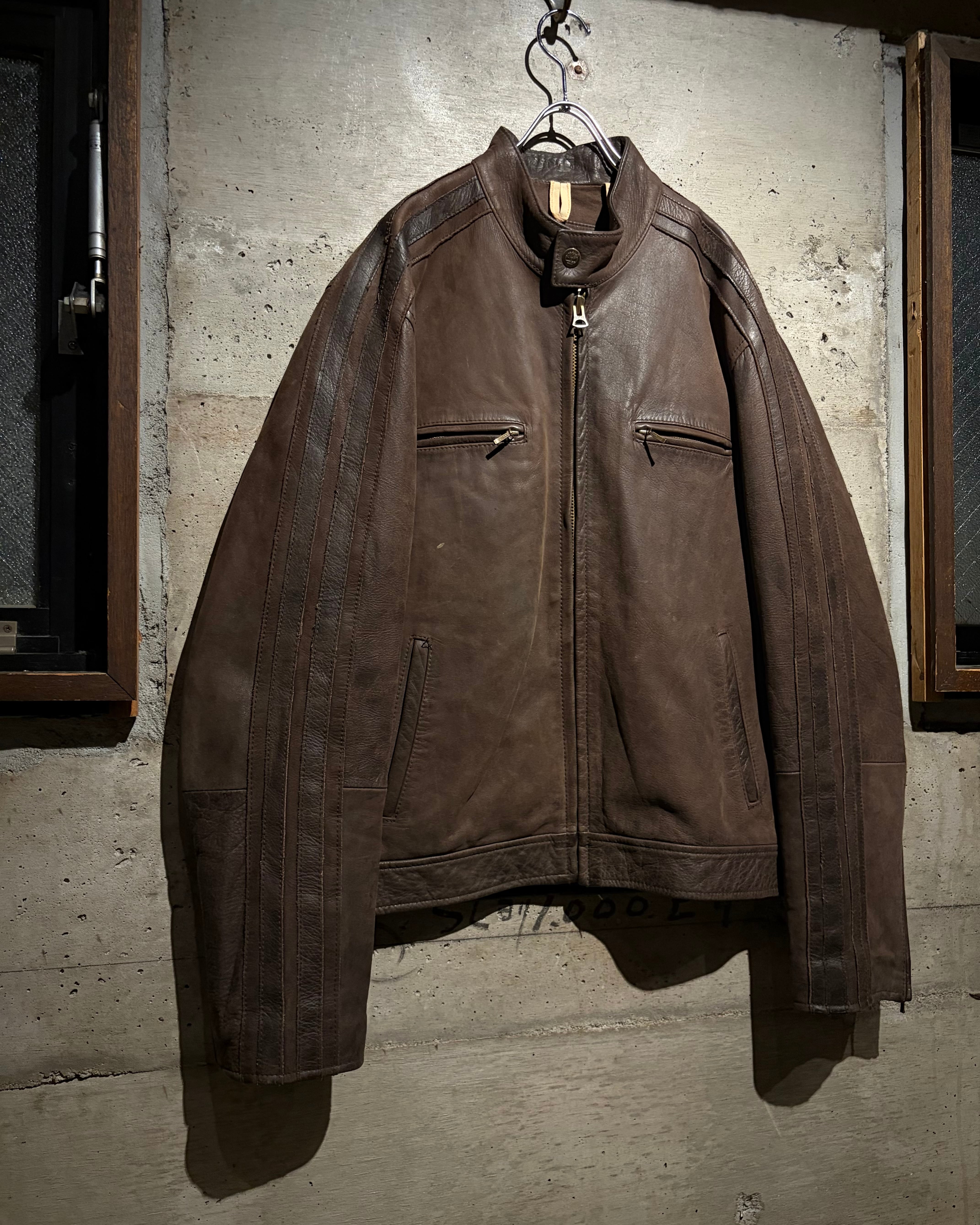 Caka】“Timberland” Vintage Single Riders Type Leather Jacket