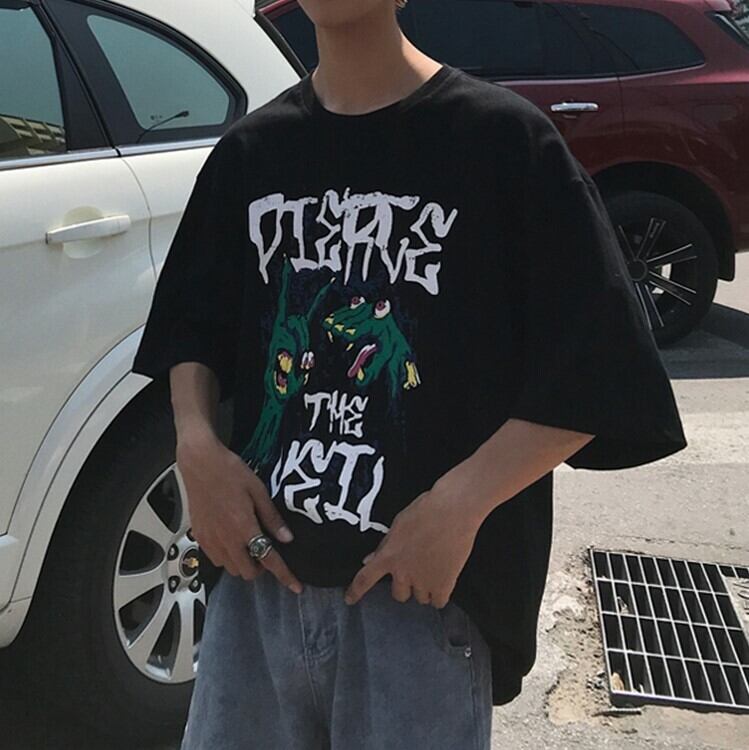 全2色 Tシャツ カットソー プリント カジュアル シンプル