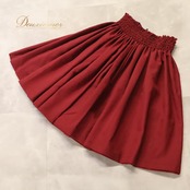 フラダンス 衣装 FANCY DRESS ファンシードレス パウスカート レッド系 赤 あずき色 無地 シンプル ハワイアン アロハ フラ ダンス レッスン 練習 ハワイアンダンス フレア ダブル スカート 華やか 鮮やか かわいい おしゃれ 上品 大人っぽい 高級感 重厚感 ダンス衣装 練習着 レッスンウェア フラダンス衣装