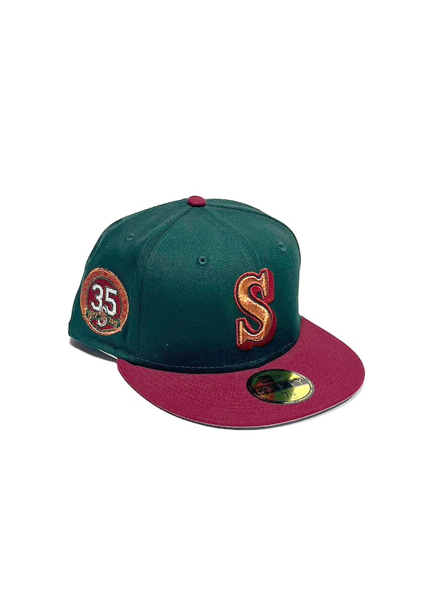 New Era Seattle Mariners 35th Anniversary 59FIFTY Cap "Burgundy/ Green"【 海外限定 】