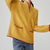 スキッパーネック ニットプルオーバー H0032