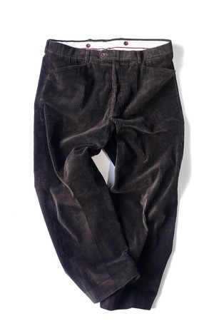 90's "HERMÈS" Dark-Brown Color Corduroy Slacks Made in ITALY - "LIVER" Model