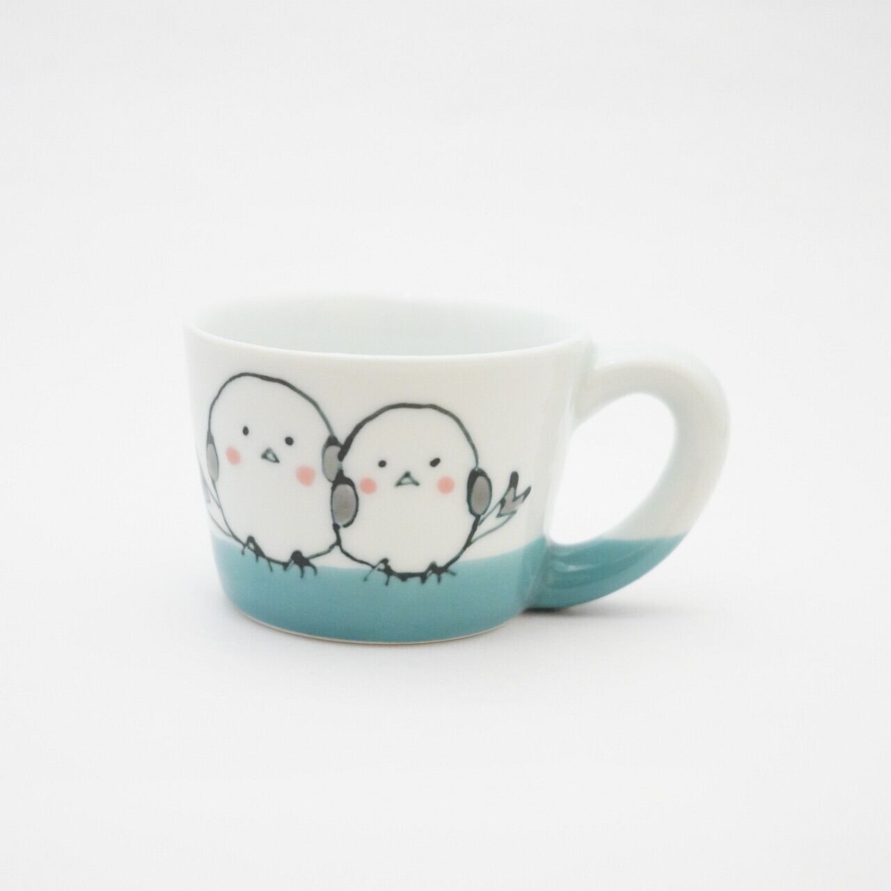 【大新窯】波佐見焼 シマエナガ ミニマグカップ ブルー