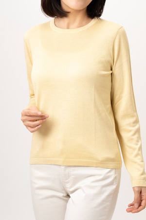 Kagerou - 陽炎/シャンパンイエロー (通年セーター/長袖) シルク85%/カシミヤ15%