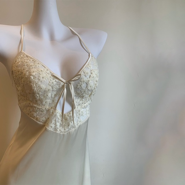 花柄レースリボンデザインベビードール