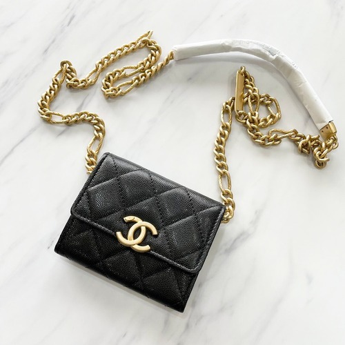 CHANEL シャネル ショルダーバッグ チェーンウォレット キャビアスキン