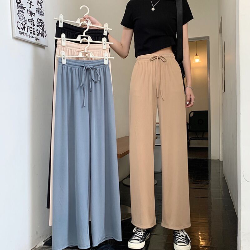 スプリングスタイルパンツ ハイウェスト薄手ルーズプリーツカジュアル 春物 試着室64968796343