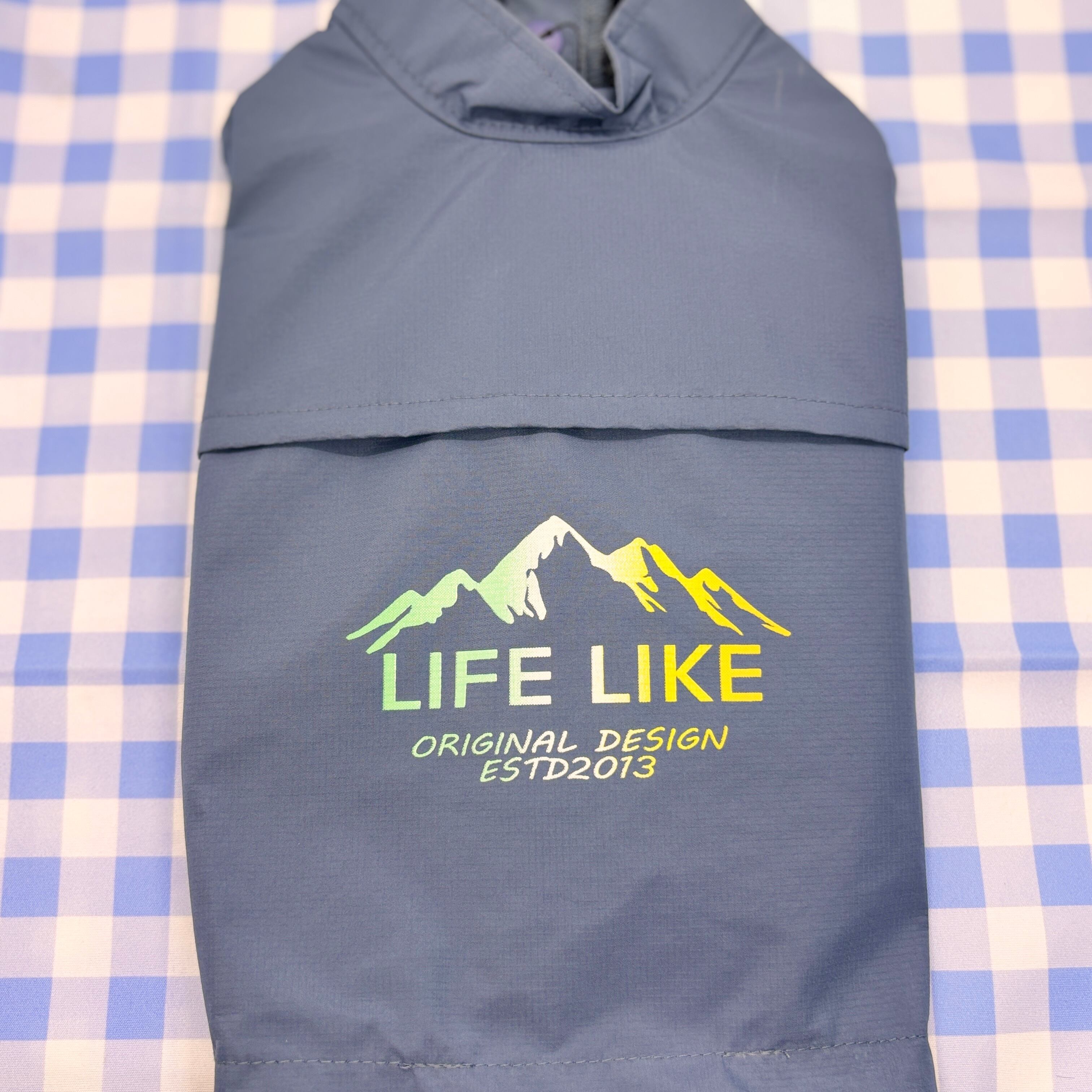 ペット服　犬服　犬用服　　マウンテンレインポンチョ　 [サイズ: 2号～] [カラー: ブルーグレー]