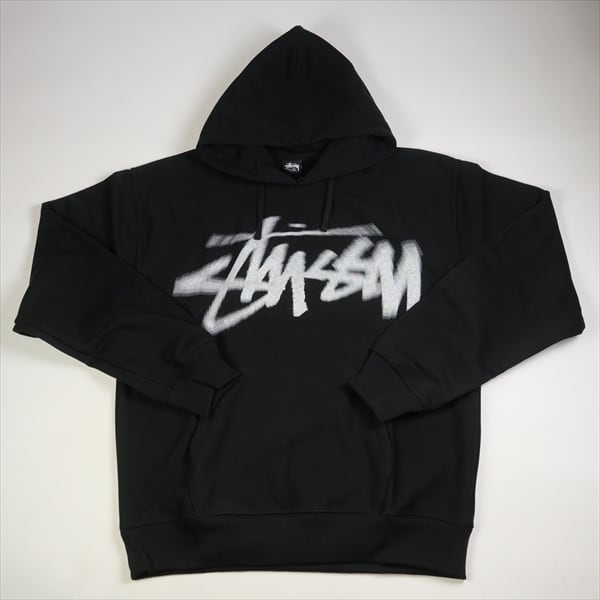 【Stussy】ステューシー　ストックロゴ　スウェット L 黒　オーバーサイズ