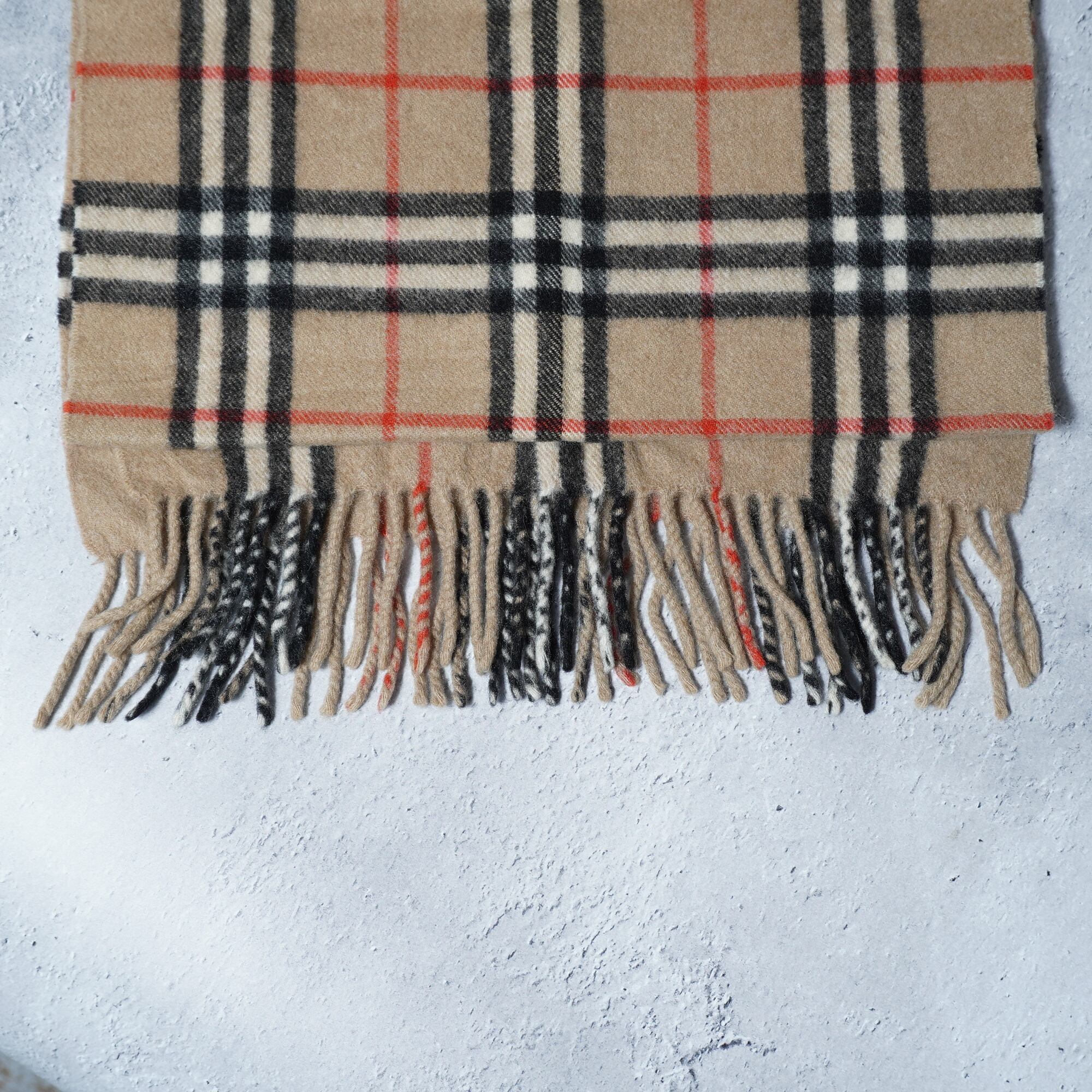 BURBERRY】バーバリー CASHMERE100%ノバチェックマフラー beige | MIXHIVE
