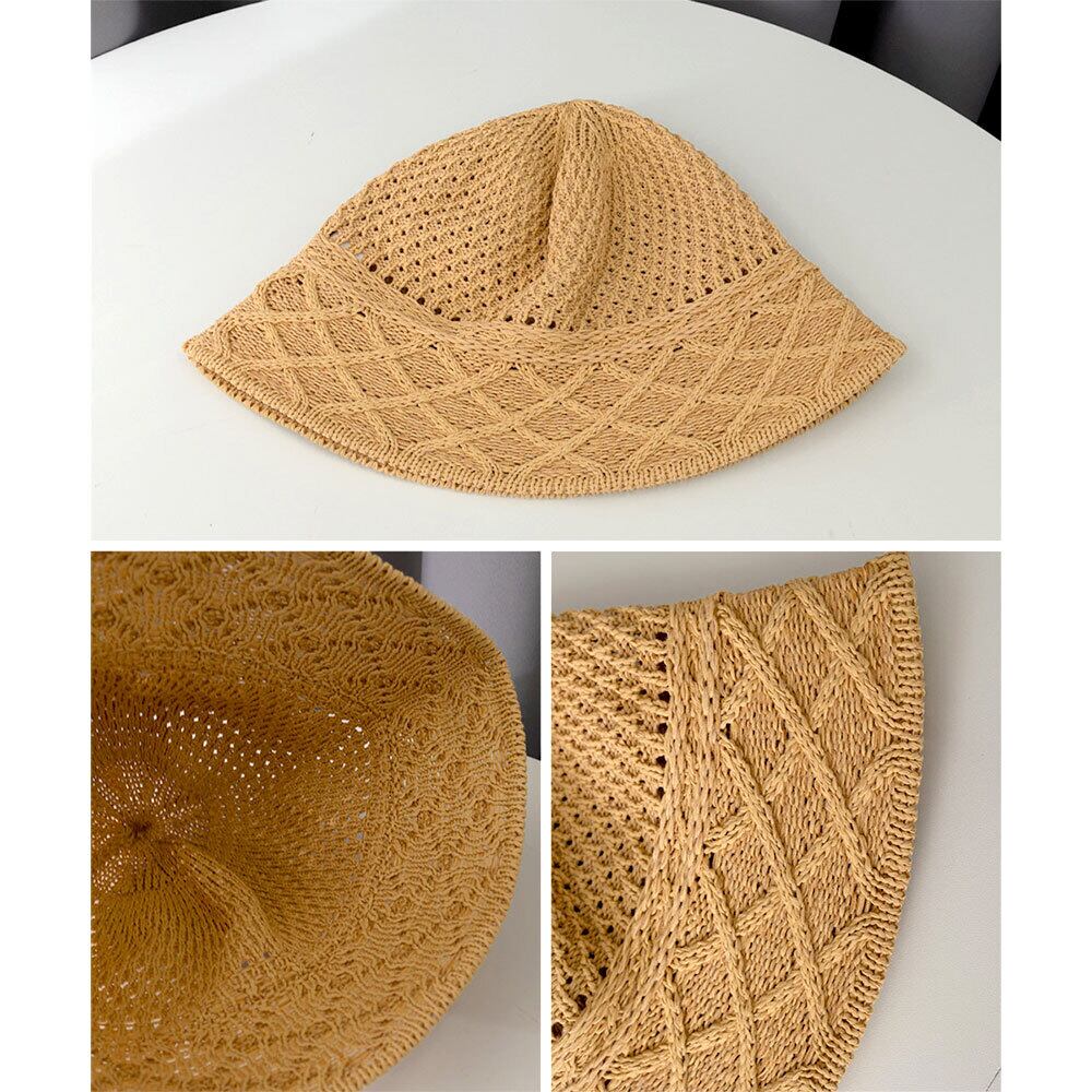 麦わら バケットハット レディース 春夏 韓国 麦わら帽子 帽子 ハット おしゃれ 大人 かわいい UV対策 日差し避け 涼しい 軽量 蒸れない ナチュラル 大人可愛い 大人女子